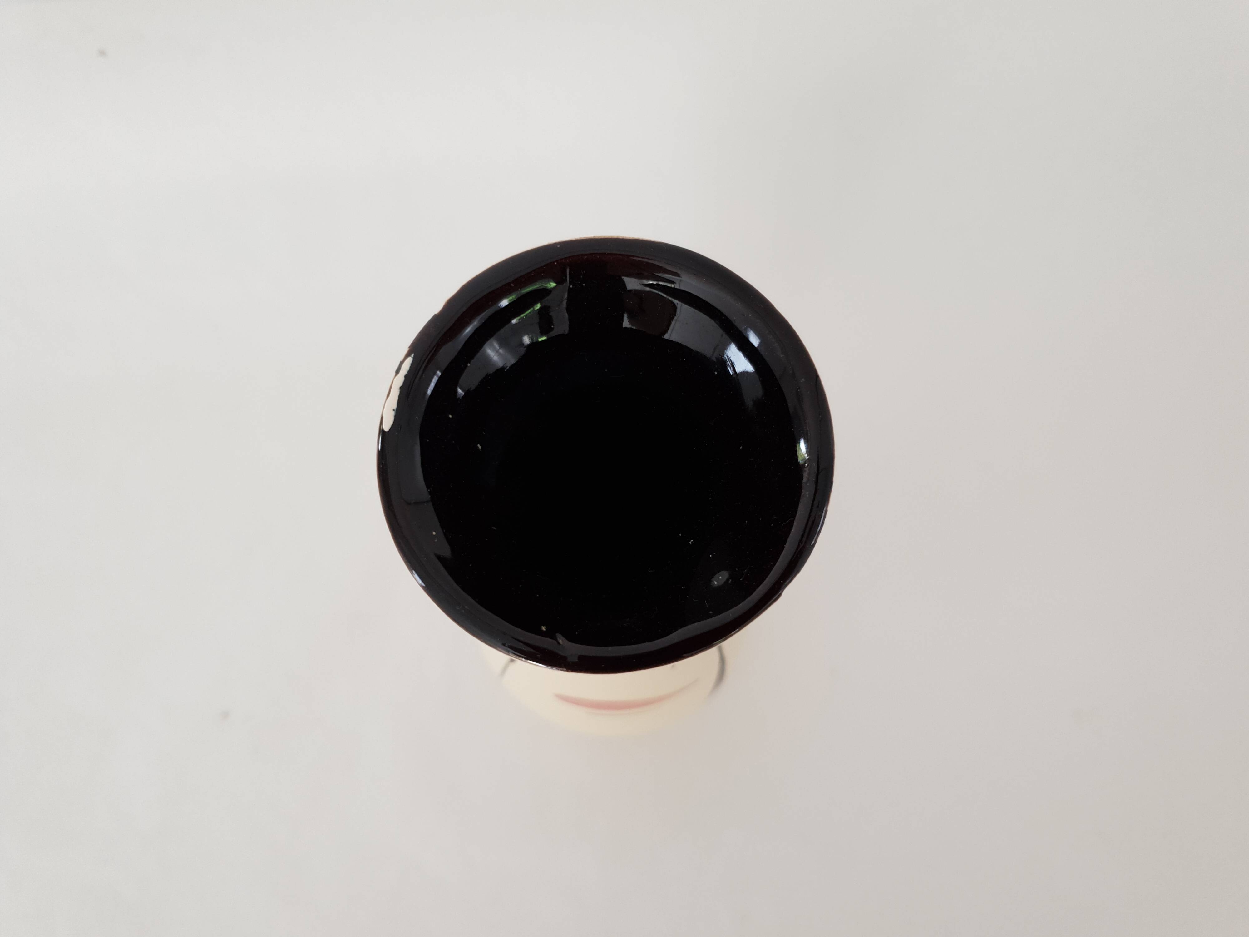 Ceramic vase with geometric shapes decoration signed Martine