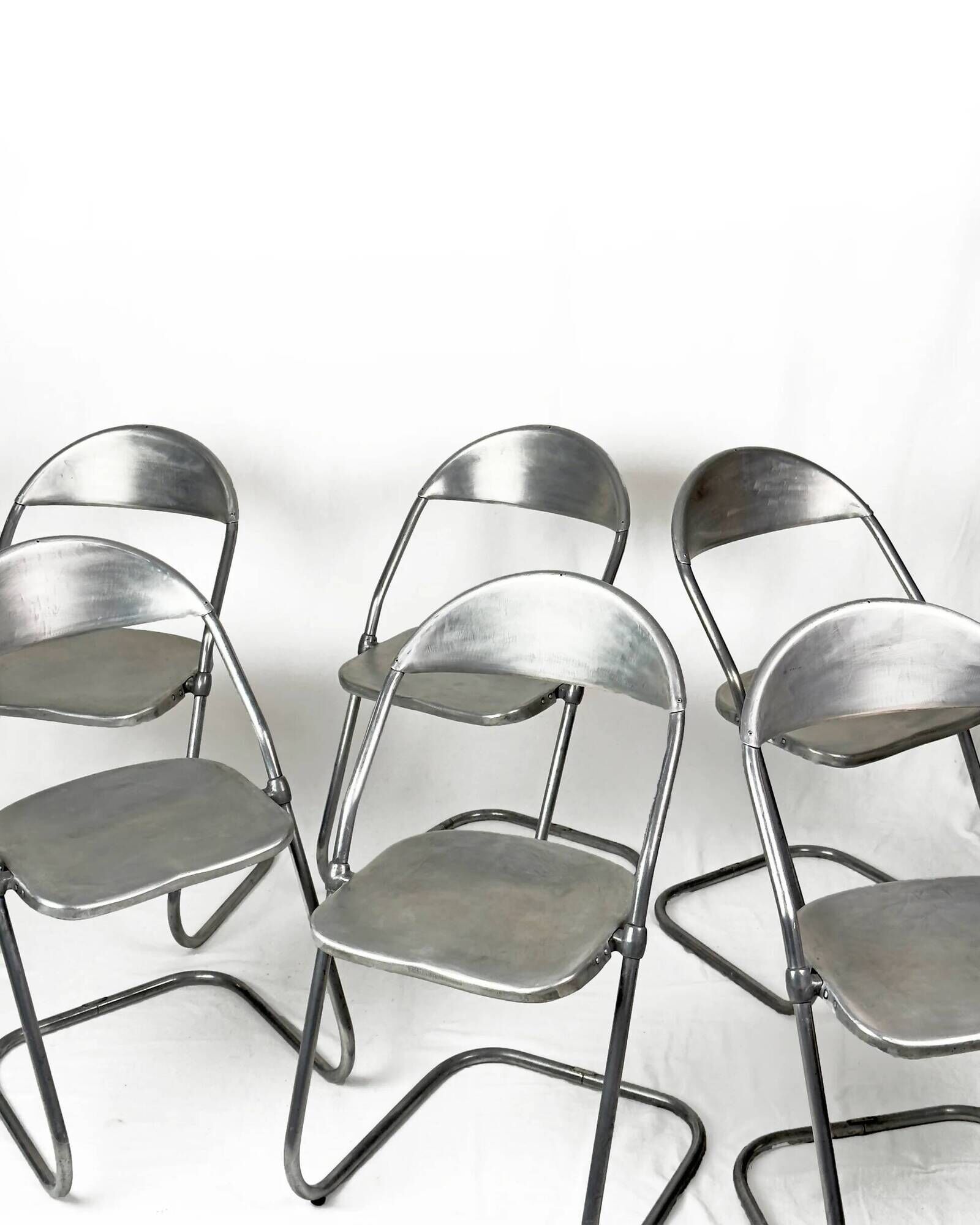 Vintage aluminium cantilever chairs, set of 6 – made in England, 1950s