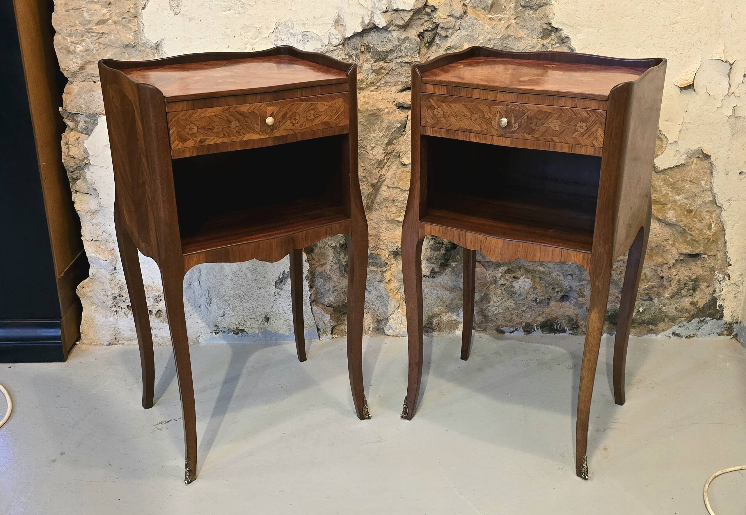Pair of Louis XV style bedside tables
