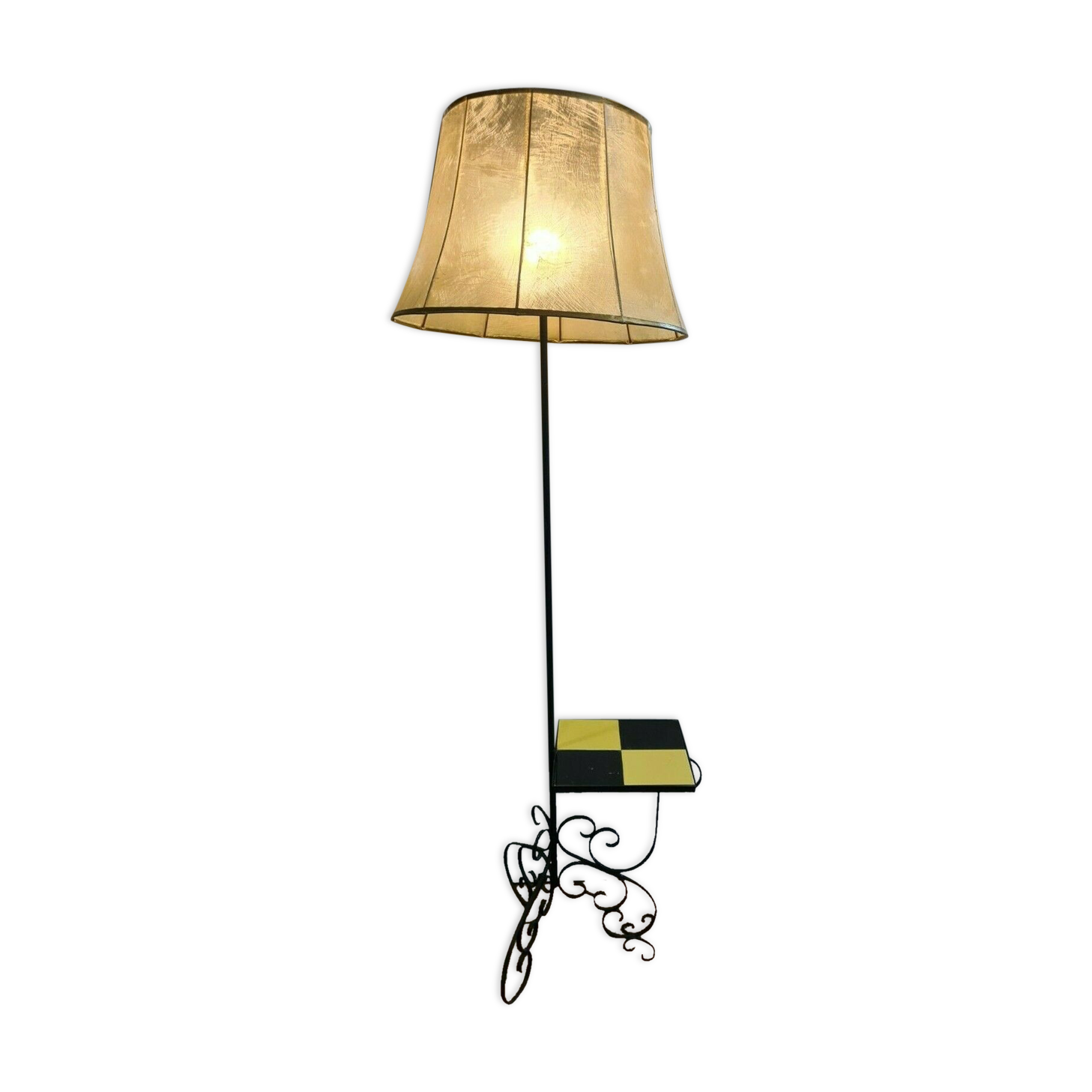 Vintage wrought iron and ceramic lamppost 1950