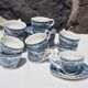 Set of 11 Churchill coffee cups with blue English patterns