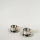 Set of double-walled stainless steel espresso cups made in Italy, 1970s design.