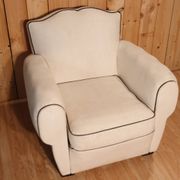 Fauteuil club en cuir blanc