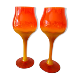 2 verres faits à la main par le professeur Zbigniew horbowy