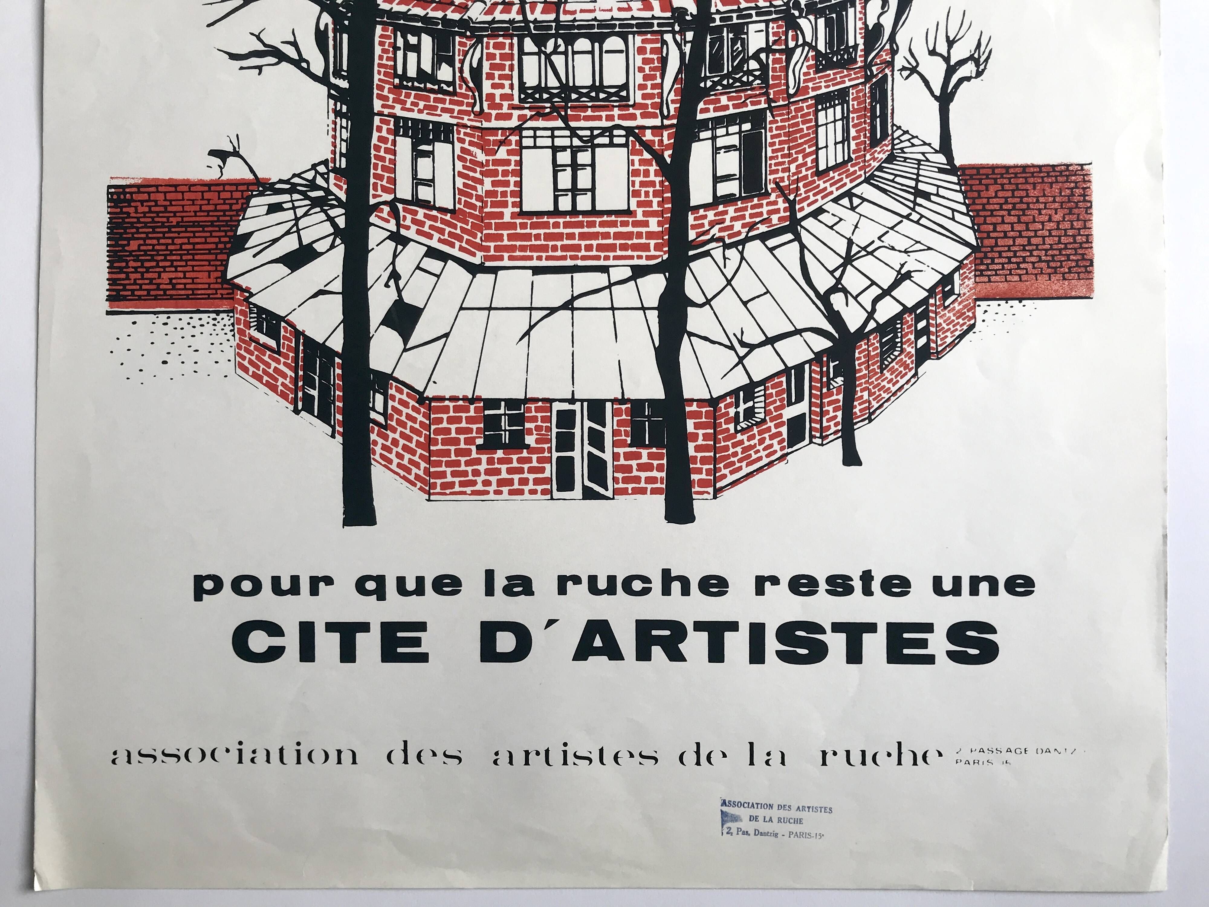 So that the Hive remains a City of Artists, 1970s. Original duotone poster