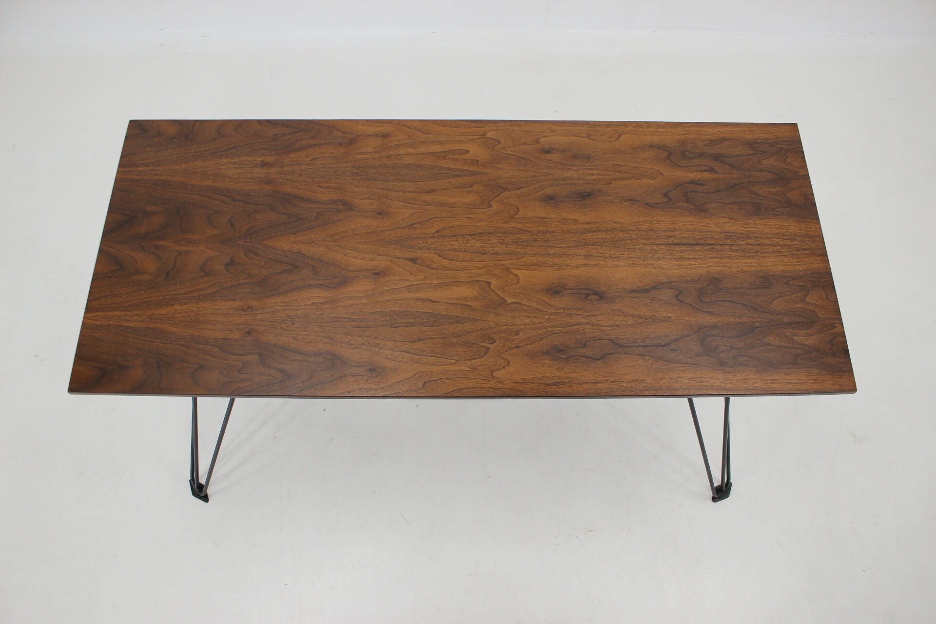 1970's Wallnut Veneer Side Table, Czechoslovakia