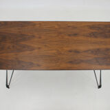 1970's Wallnut Veneer Side Table, Czechoslovakia