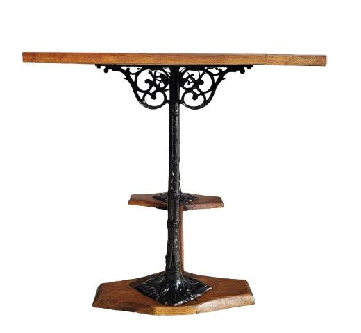 Table bistrot de Paris 1900 à colonnes Art Nouveau fonte