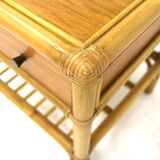 Set of 2 rattan bedside tables, Dux, Sweden, 1960