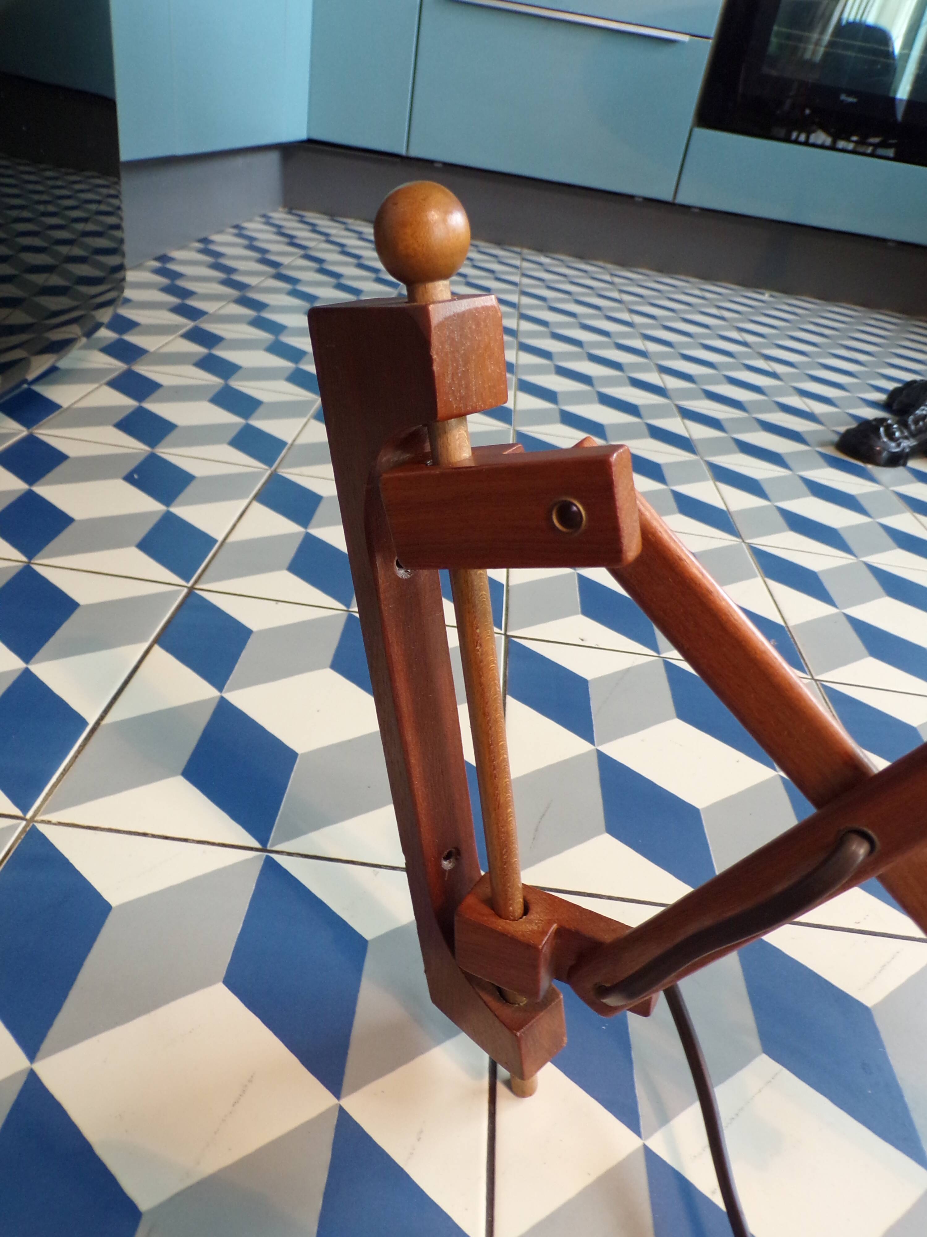 Vintage teak scissor wall light