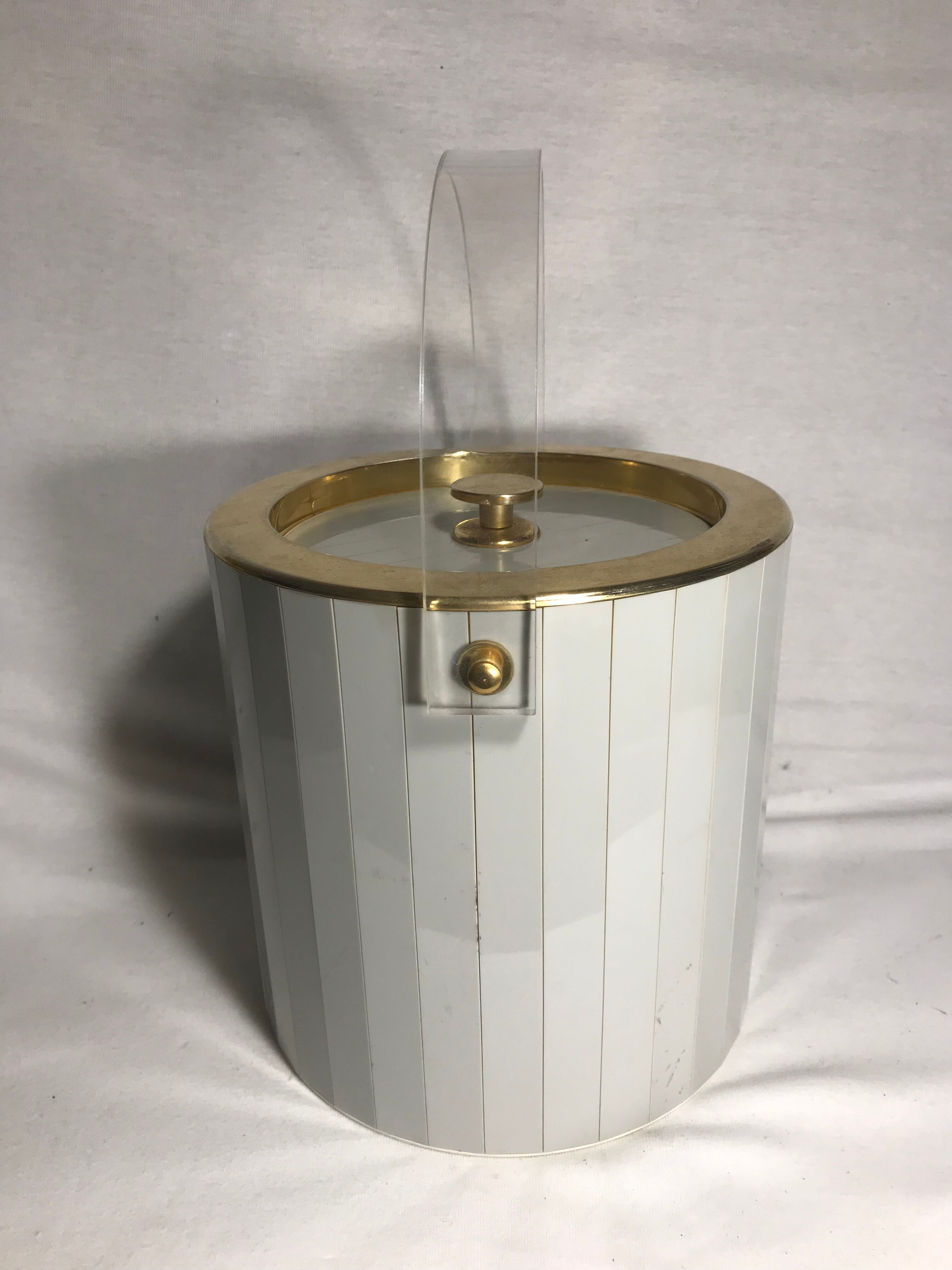 Former The Turnwald Collection International grey & gold vintage ice bucket