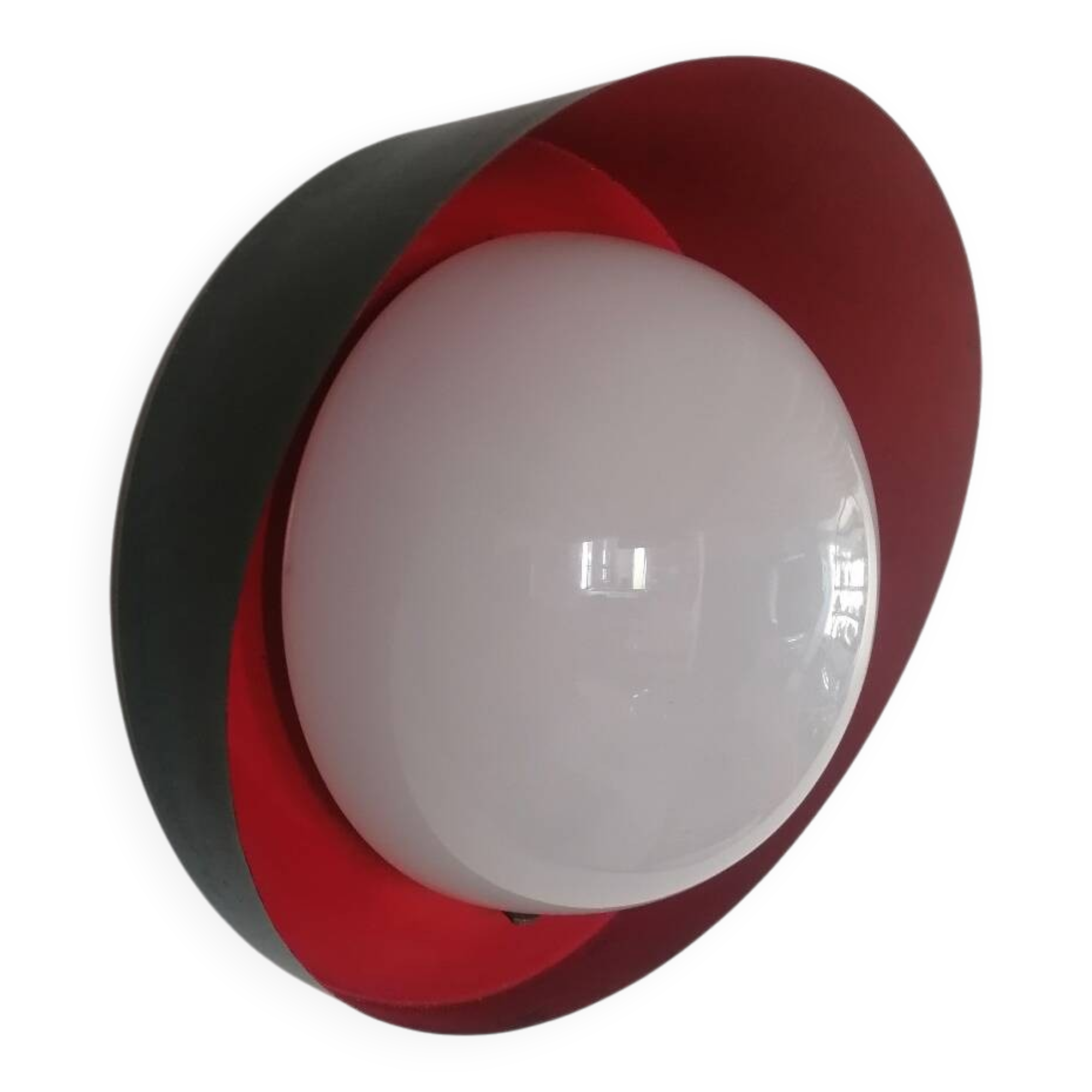 Metal wall light with glass globe