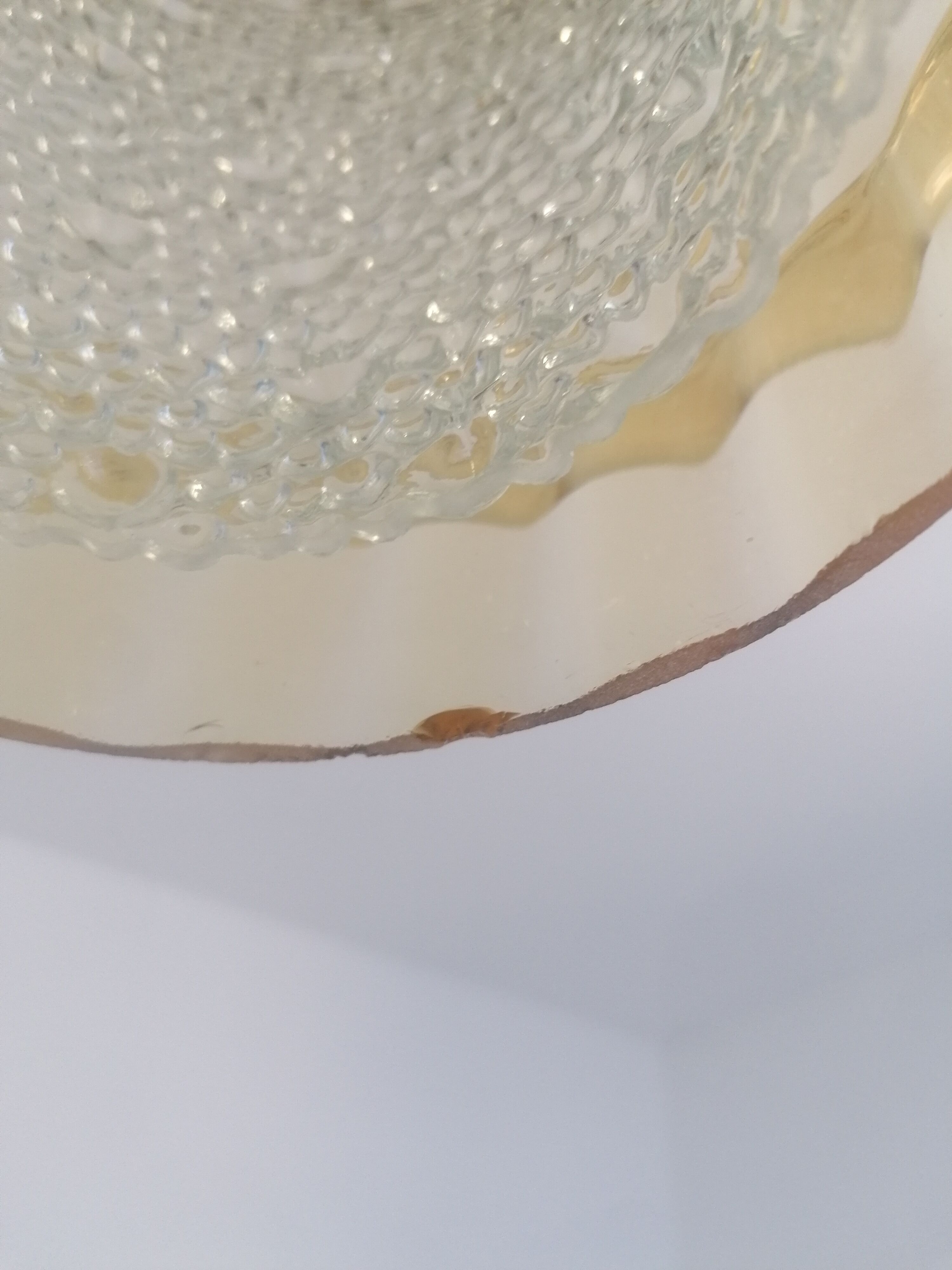 Suspension en verre et bois vintage allemand des années 70-80