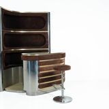 Modern suede bar from the mid-20th century by Willy Rizzo, Italy, 1970.