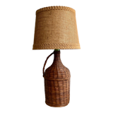 Wicker lamp, jute lampshade, cable 2m