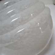 Pair of porcelain sconces brass glass of clchy white art deco