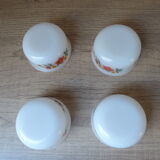 Set of 4 ramekins in vintage Arcopal 1970.