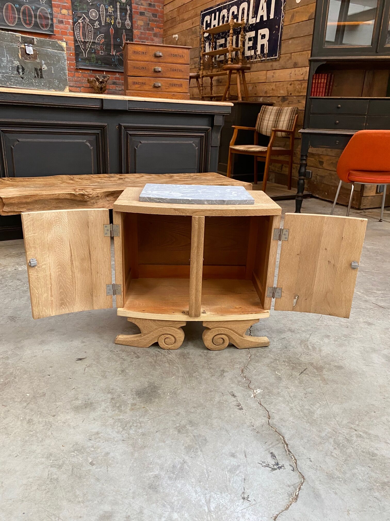 Small oak bedside table