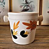 Ice bucket, ceramic ice cubes from Poteries du Marais, flower design.