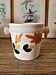 Ice bucket, ceramic ice cubes from Poteries du Marais, flower design.
