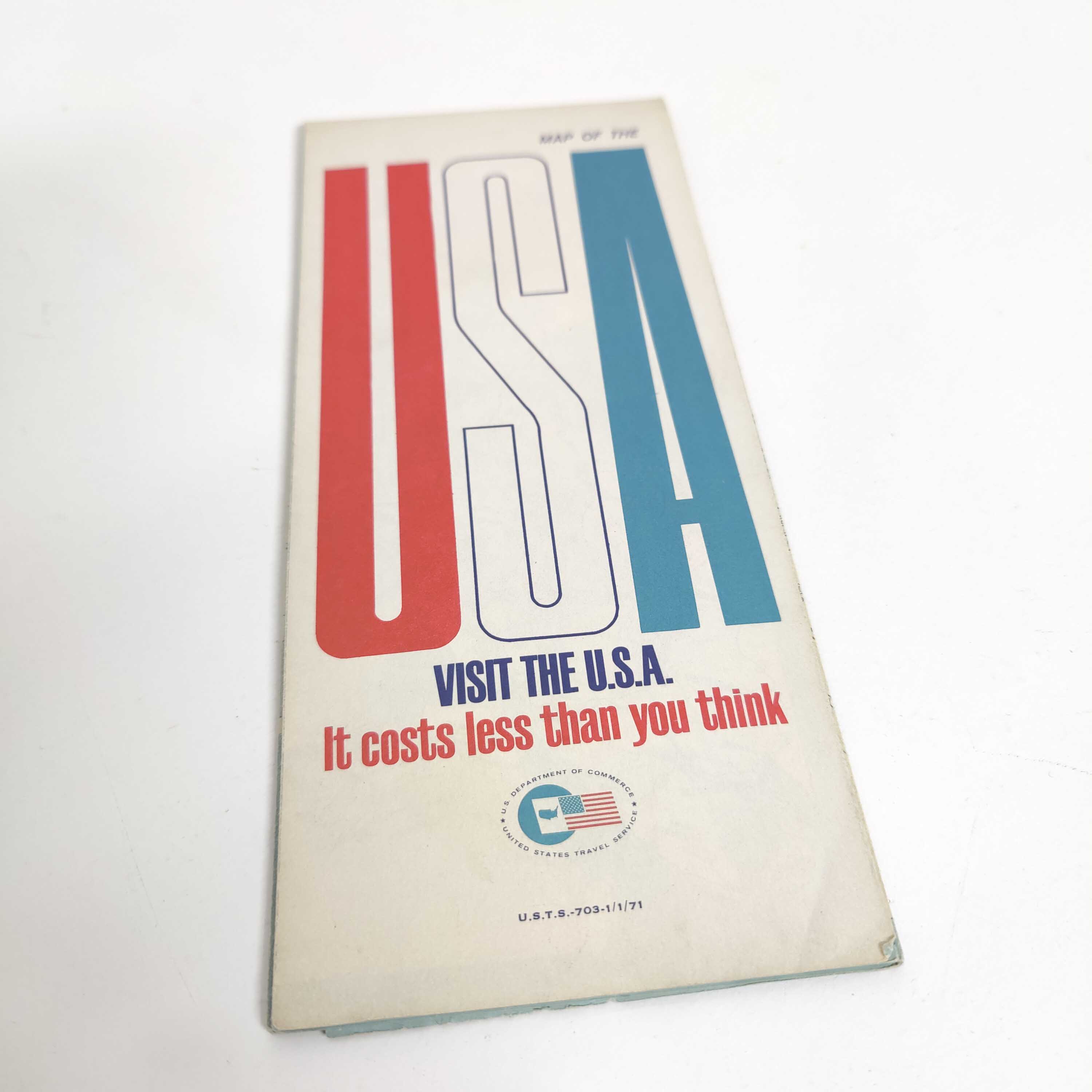 Vintage map USA 1970 America