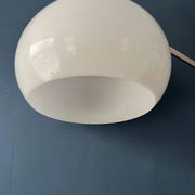 Italian mid-century Goffredo Reggiani arc floor lamp with white plexiglass shade