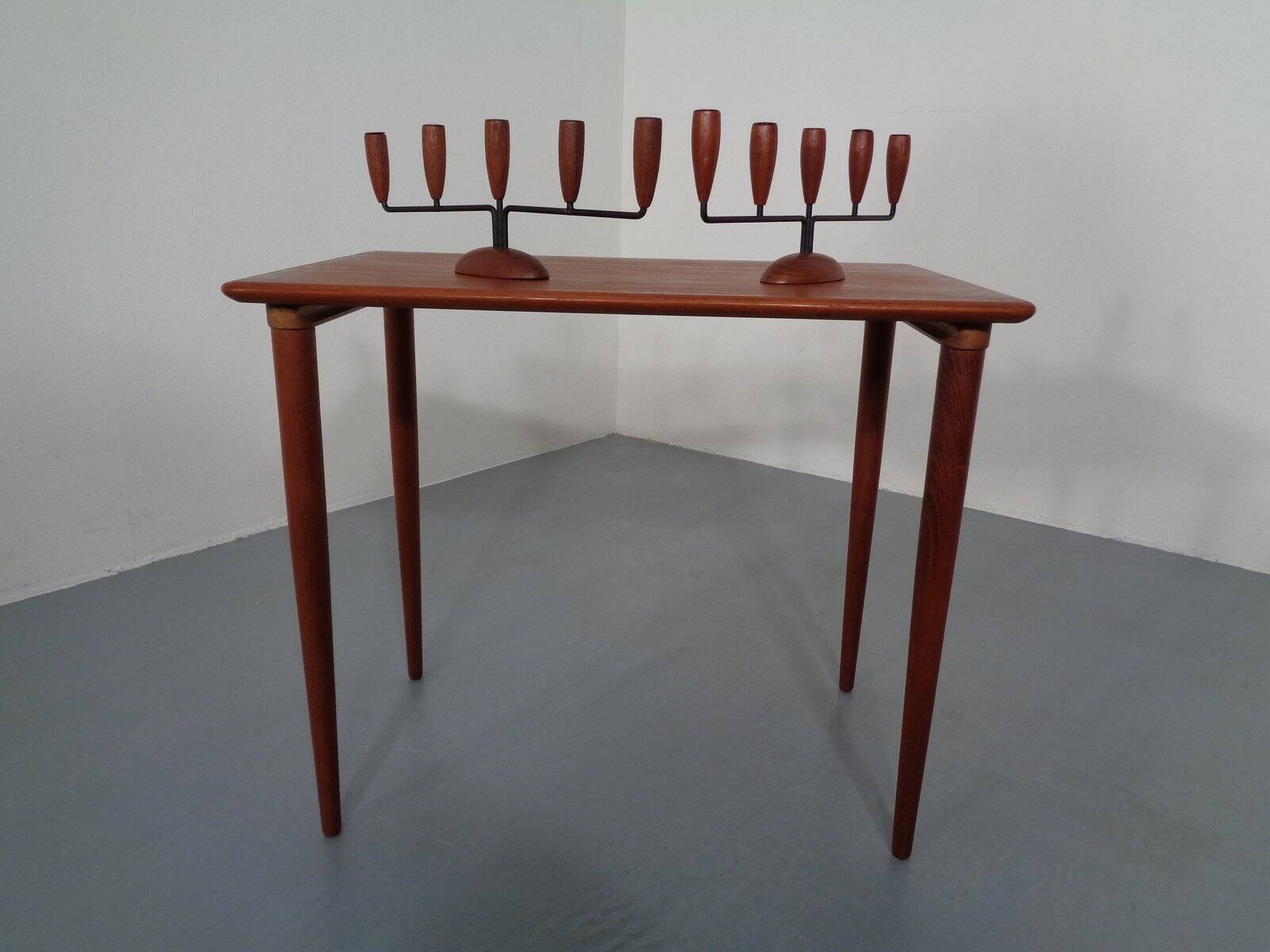 Danish Filigree Teak Candleholders, 1960s, Set of 2