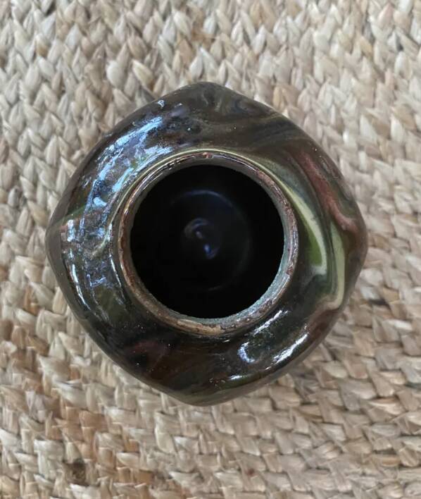 Vase in marbled glazed earthenware, Savoie