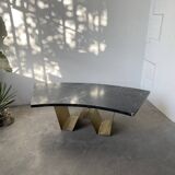 Addor 60s sculptural marble and brass coffee table