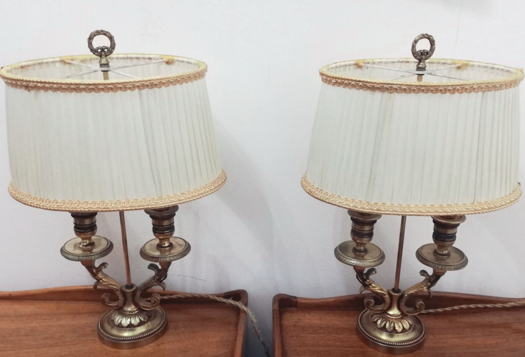 Pair of hot water bottle lamps