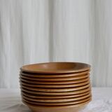 11 assiettes en grès moucheté brenne grès de france