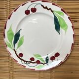 6 vintage flat plates Moulin des loups cherry patterns