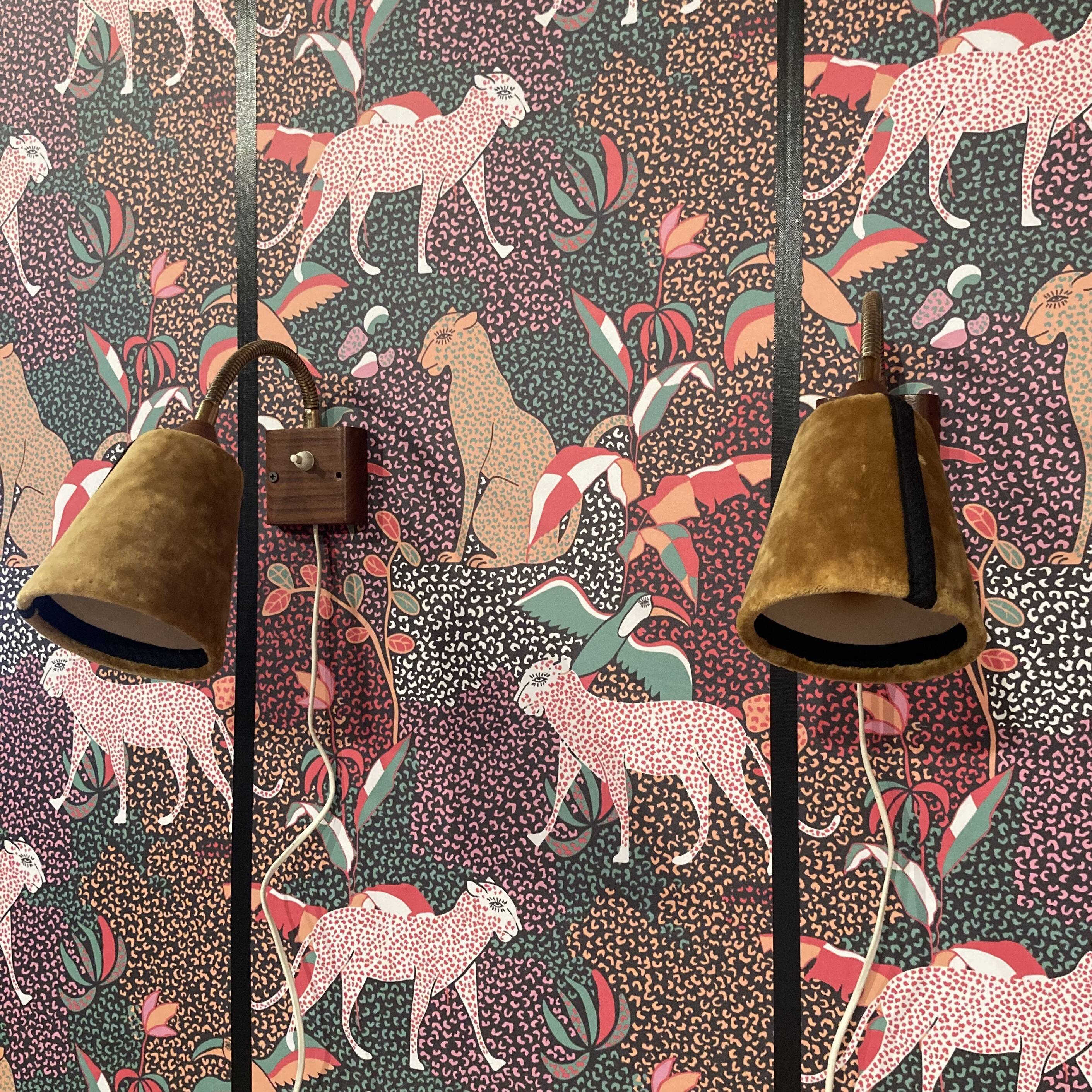 Pair of modular wall lights, Scandinavian design, 1950s.