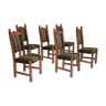 8 chaises à manger à dossier haut, bois de chêne