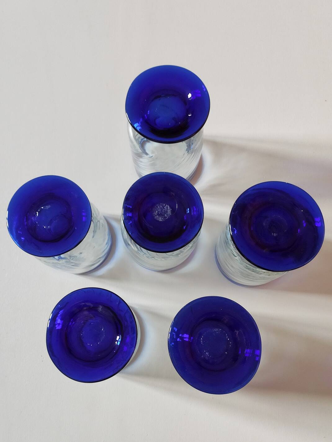 6 Mexican handicraft orangeade glasses