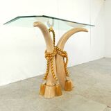 Table console vintage en fausse défense, 1980