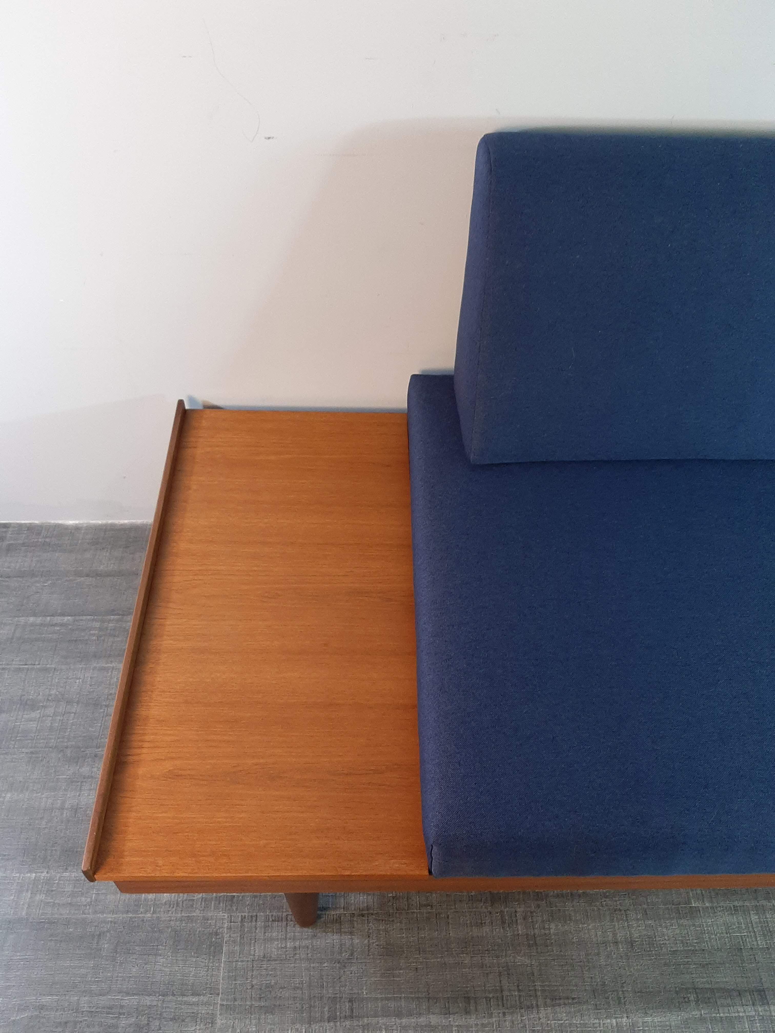Norwegian daybed sofa teak and fabric by ekornes, 1960s