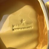 Art Deco butter dish with yellow and gold knife in ceramic