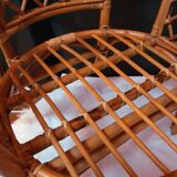 Ensemble de deux fauteuils vintage rotin déco bohème