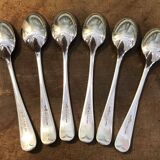 Set of 6 silver plated English teaspoons