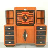 Solid high quality teak art deco secretaire by Gerson’s furniture store, produced in Bangkok, 1930s