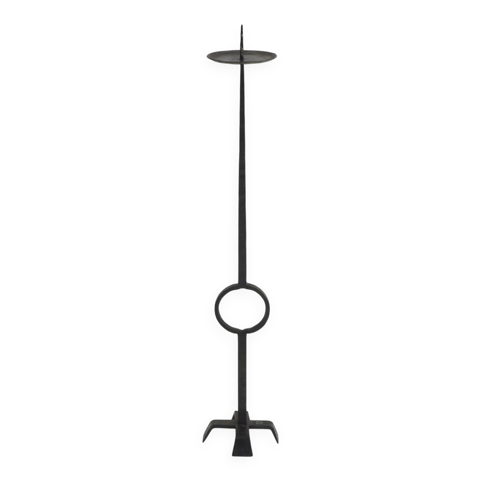 Wrought iron standing candle stick holder
