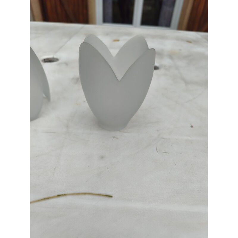 Set of 5 opaline glass tulips