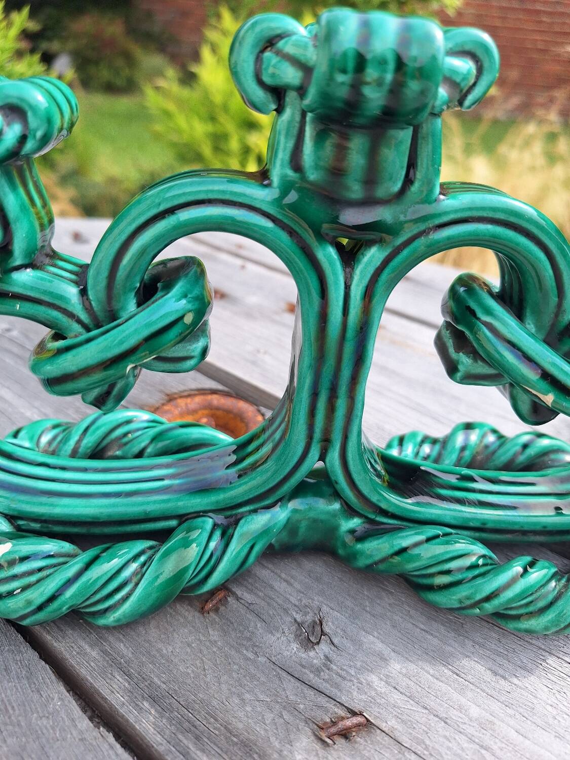 Pair of ceramic candlesticks