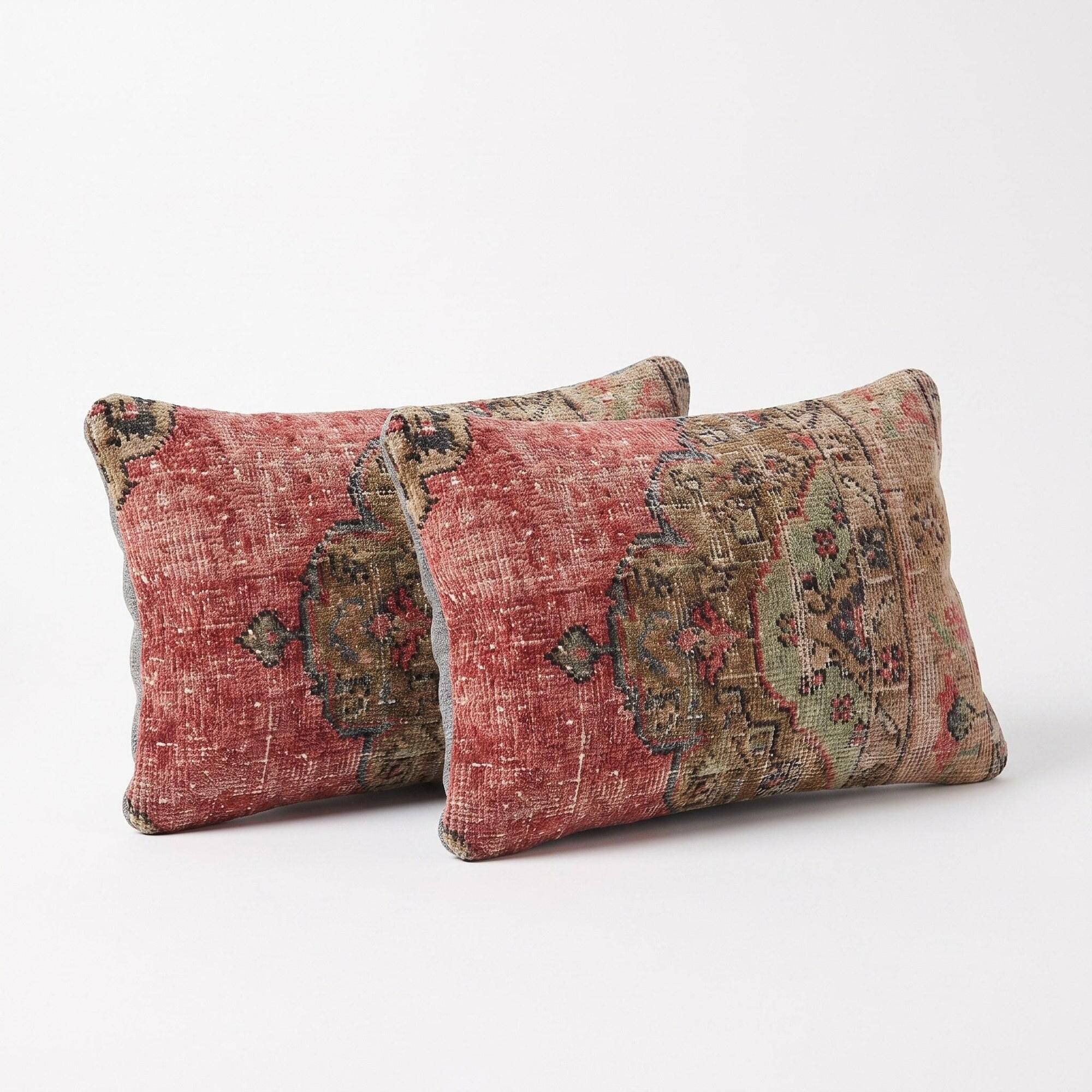 Lot de 2 housses de coussin turque vintage 41x61 cm