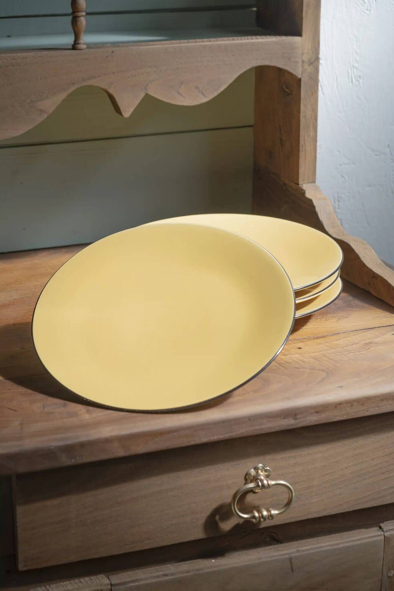 Set of 4 large plates "Dominique"