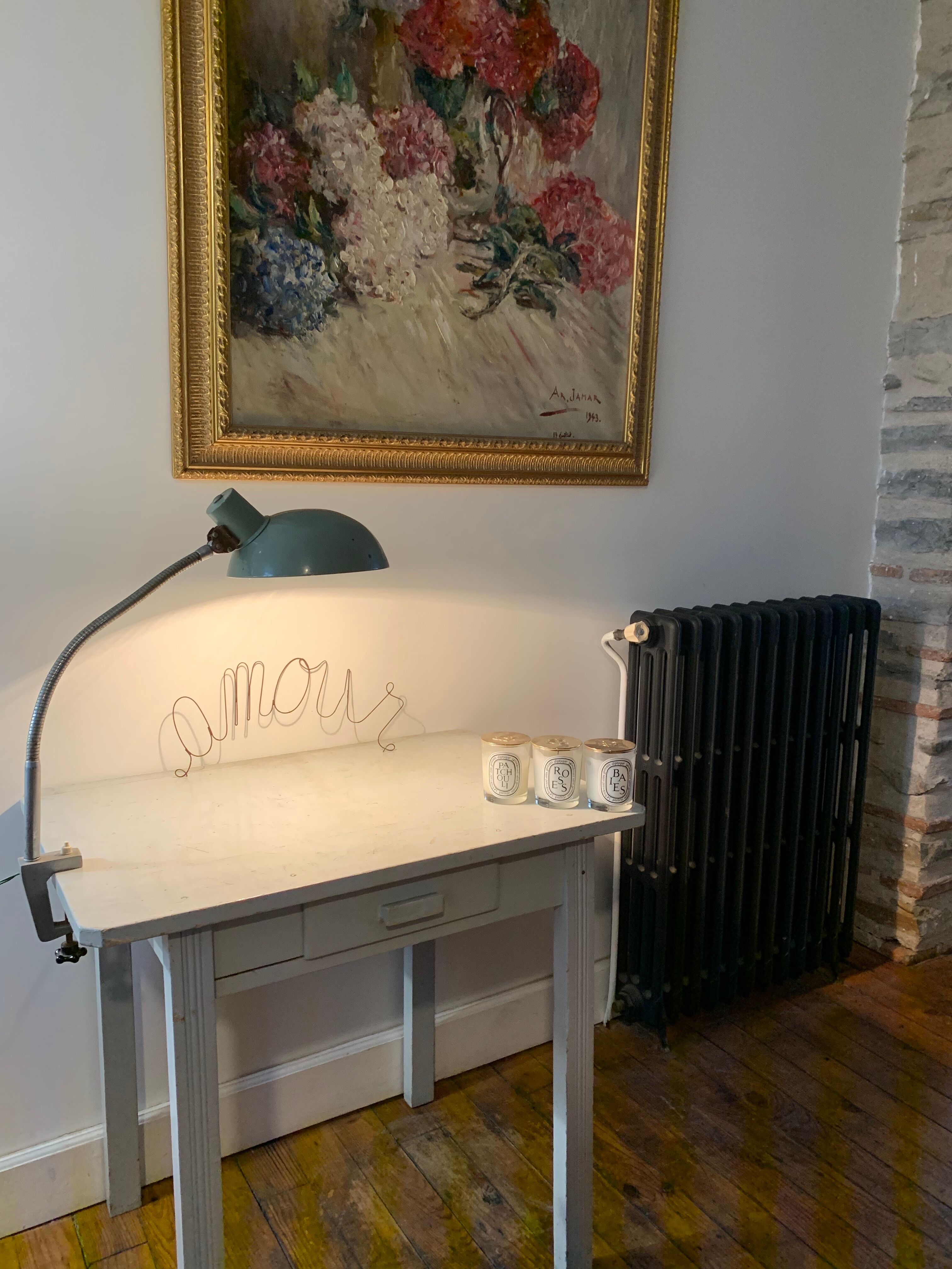 Light blue farm table