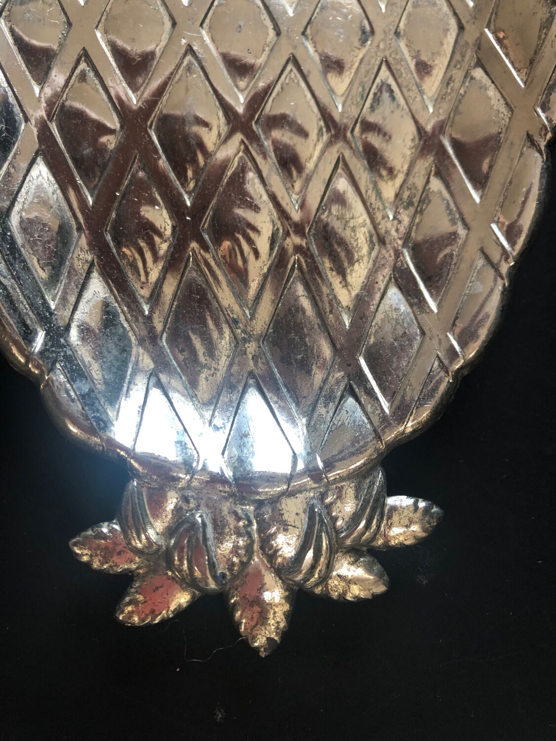 Empty pocket pineapple silver metal '70