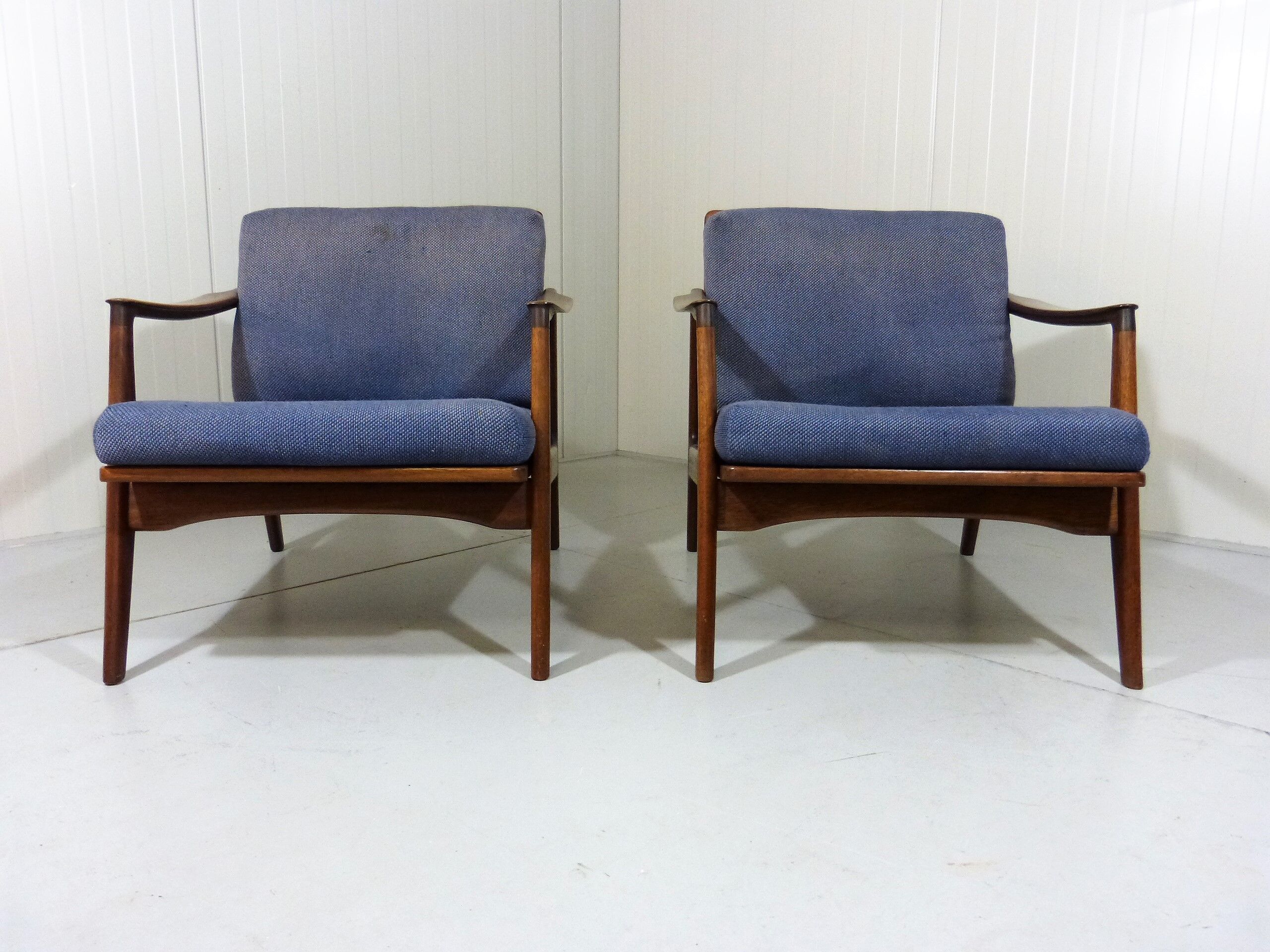 Set of 2 Teak Easy Chairs, Denmark 1960's