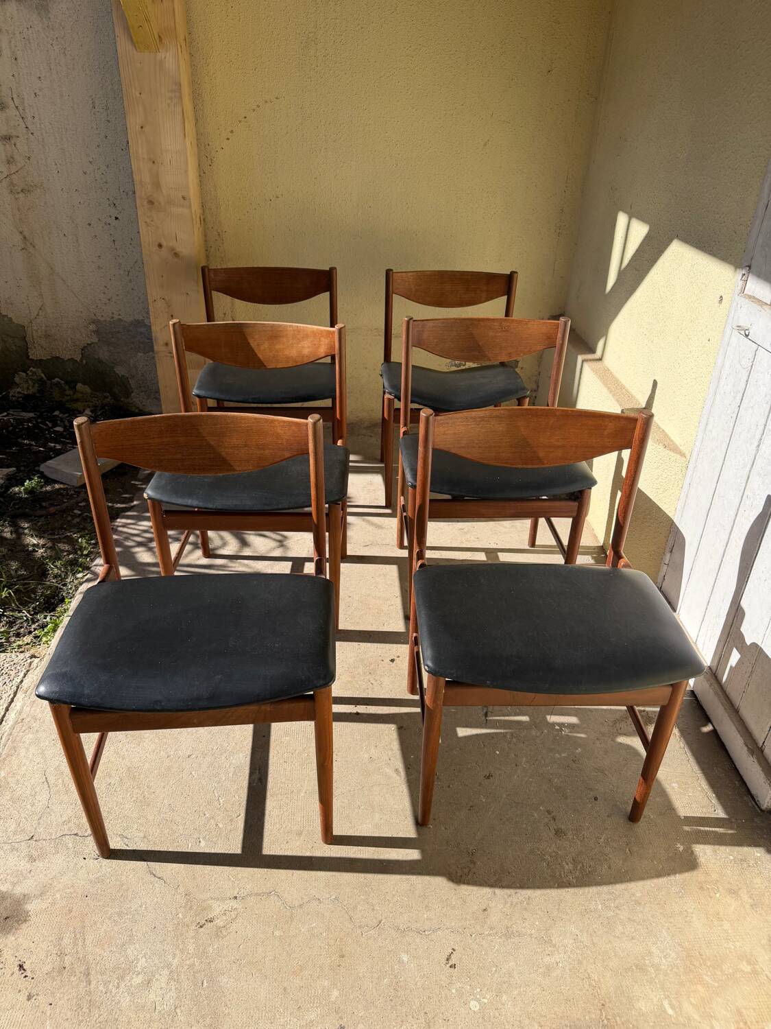 Lot de 6 chaises Gplan danish design Kofod Larsen